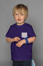 Load image into Gallery viewer, Kids Purple S/S T-shirt || White-P Pocket