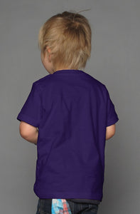 Kids Purple S/S T-shirt || White-P Pocket