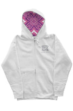 Load image into Gallery viewer, &quot;Dermal Pink&quot; Interior || White Zip Hoodie