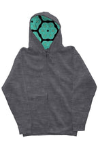 Load image into Gallery viewer, &quot;Turquoise&quot; Interior Hood || Heather Grey Zip Hoodie