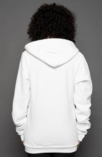 Load image into Gallery viewer, White Kangaroo Pocket Zip Hoodie || Pink Pocket