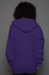 Purple Kangaroo Pocket Zip Hoodie || Pink Pocket