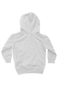 Kids White Pullover Hoodie || Turquoise Hood Interior