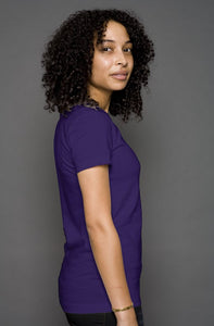 Women's Purple S/S T-shirt || Purple-P Pocket