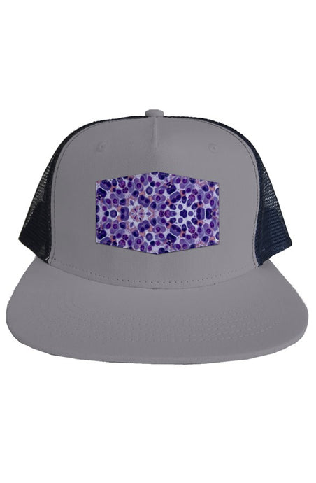 Grey Trucker Hat || Purple Patch